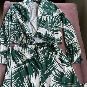 Wide Leg Palm Tree Summer Set